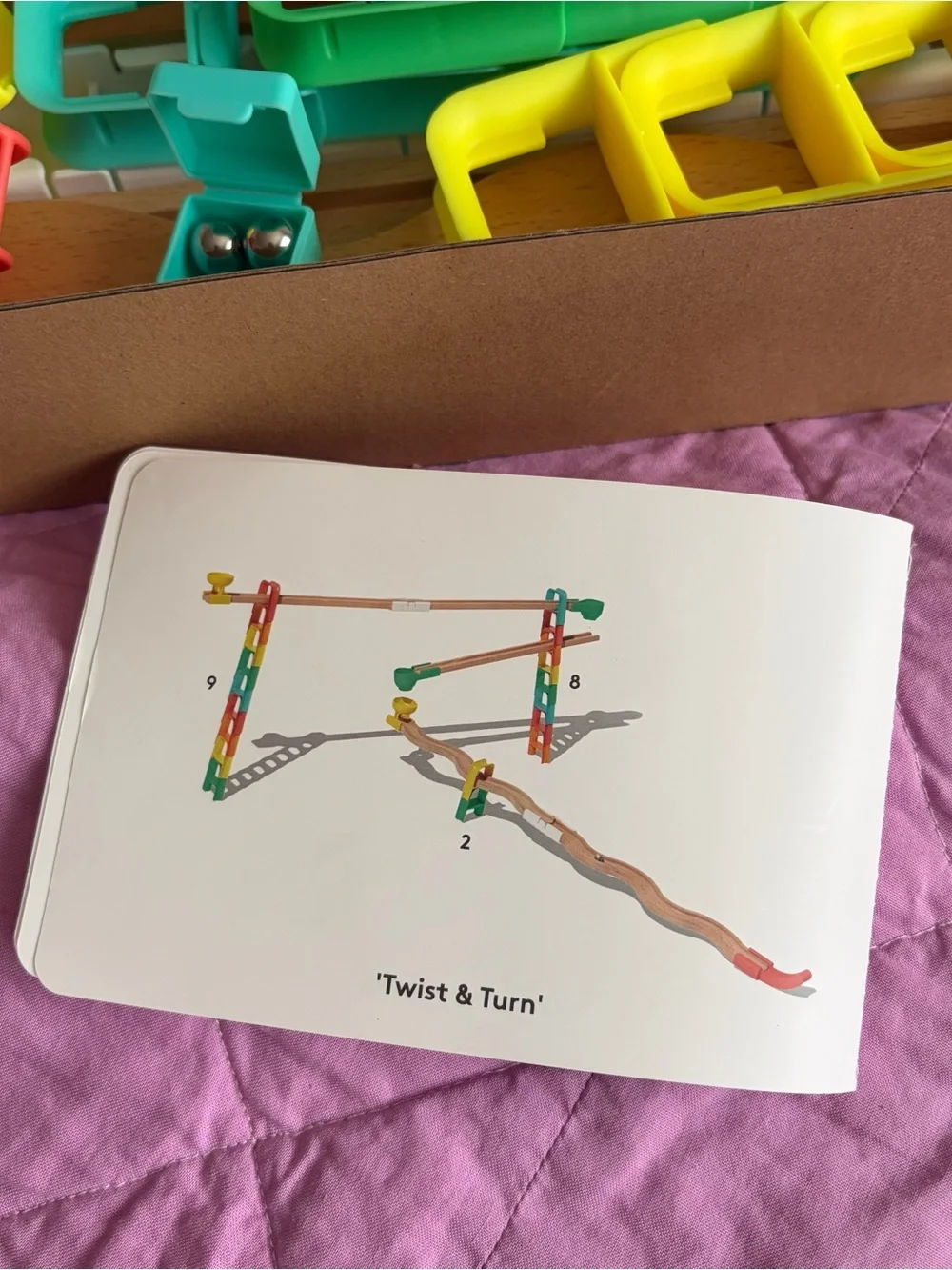 Complete Lovevery Energy In Motion Wooden Ball Ramp Marble Run toy